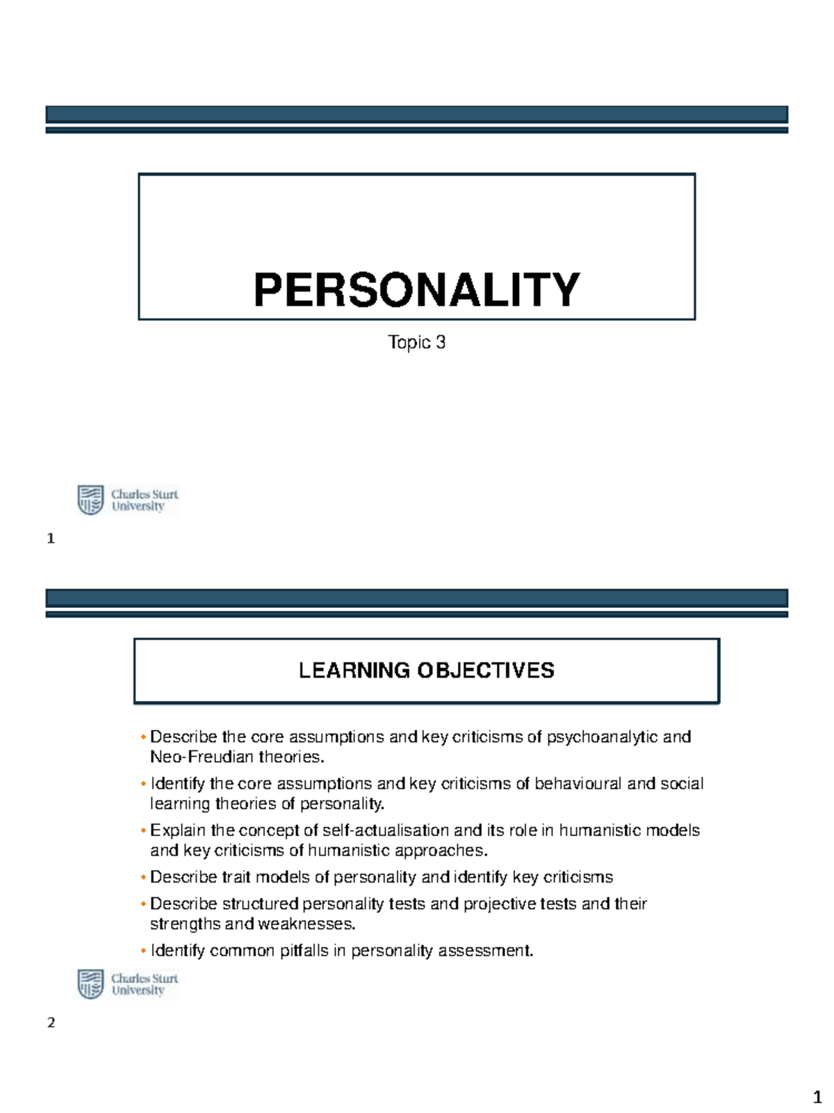 Psychology 101: Personality Theories Overview - Studocu