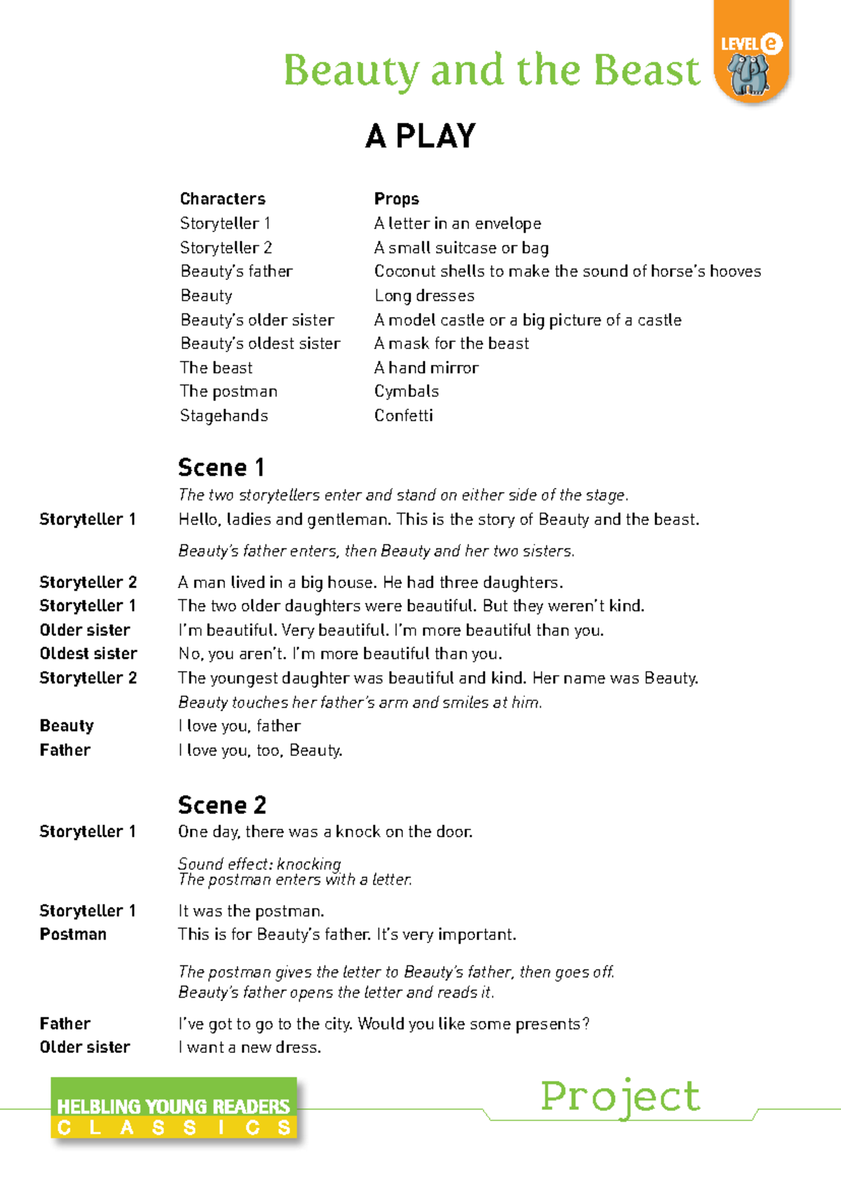 Beauty And The Beast Play Script - Beauty and the Beast Project e ...
