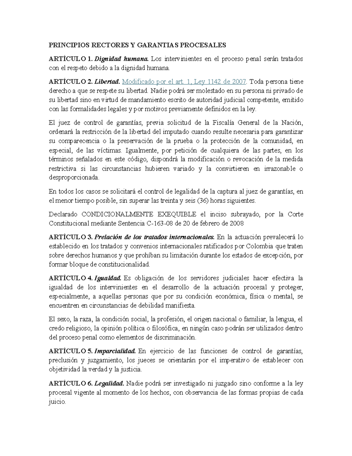 Principios Rectores y Garantías Procesales en el Proceso Penal - Studocu