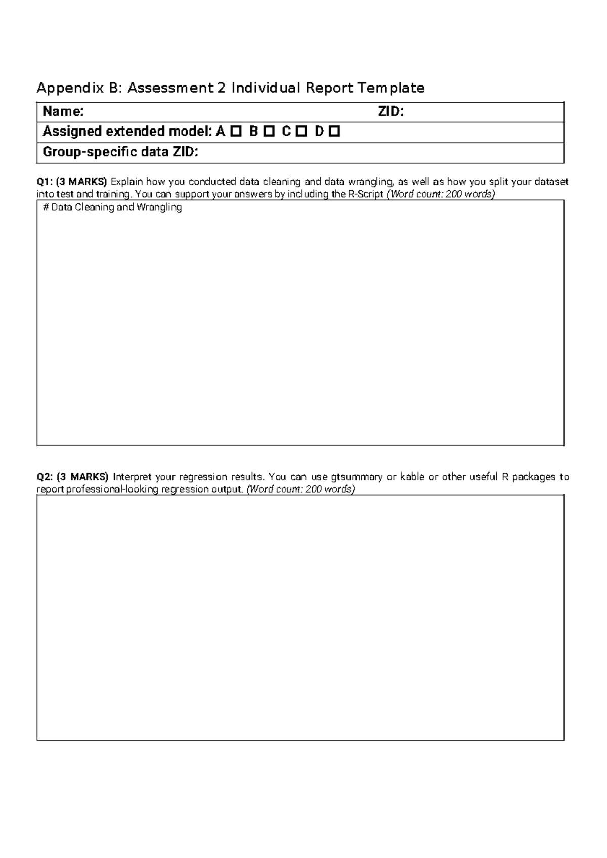 COMM1190 Assessment 2 Appendix B T3 2024 - Appendix B: Assessment 2 ...