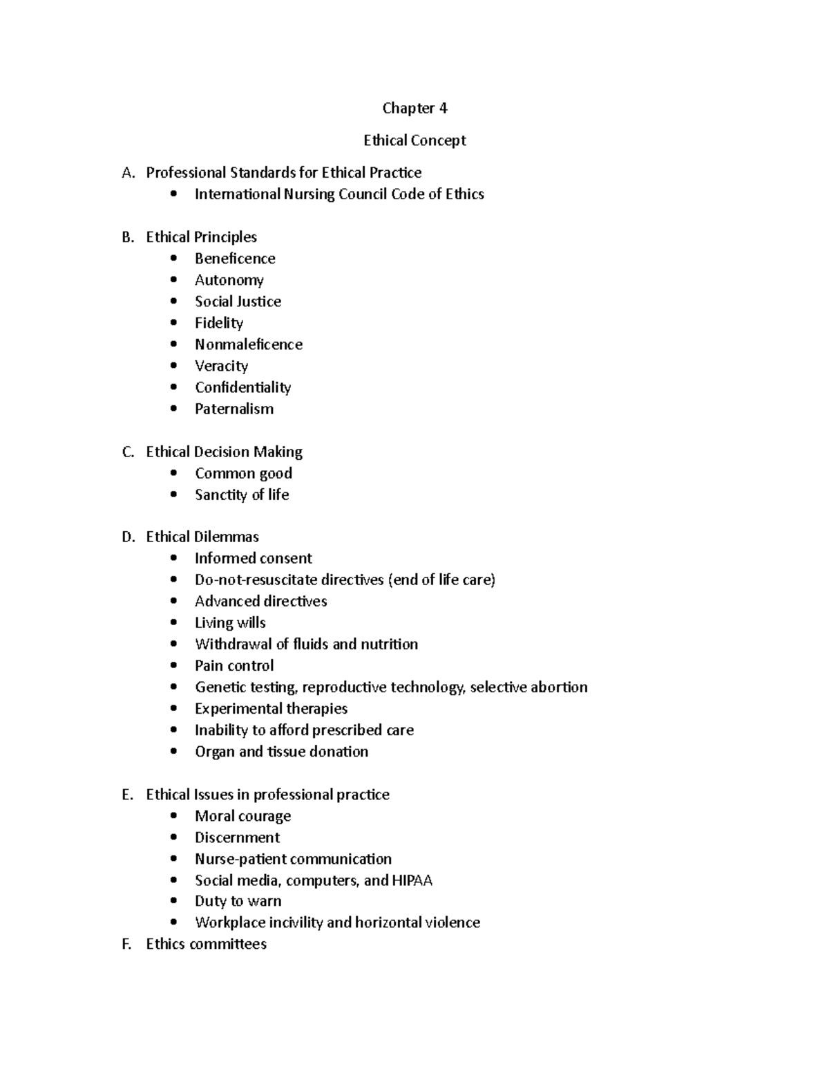 Chapter 4-notes - Module 1 notes - Chapter 4 Ethical Concept A ...