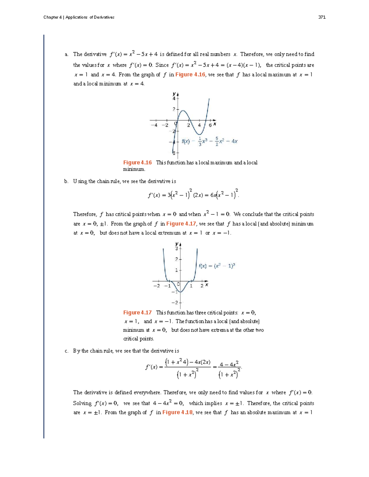 Chapter 4: Applications of Derivatives - Critical Points Analysis - Studocu