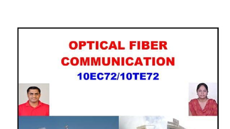 OPTICAL FIBER COMMUNICATION: UNIT 1 NOTES (M.Tech) - Studocu