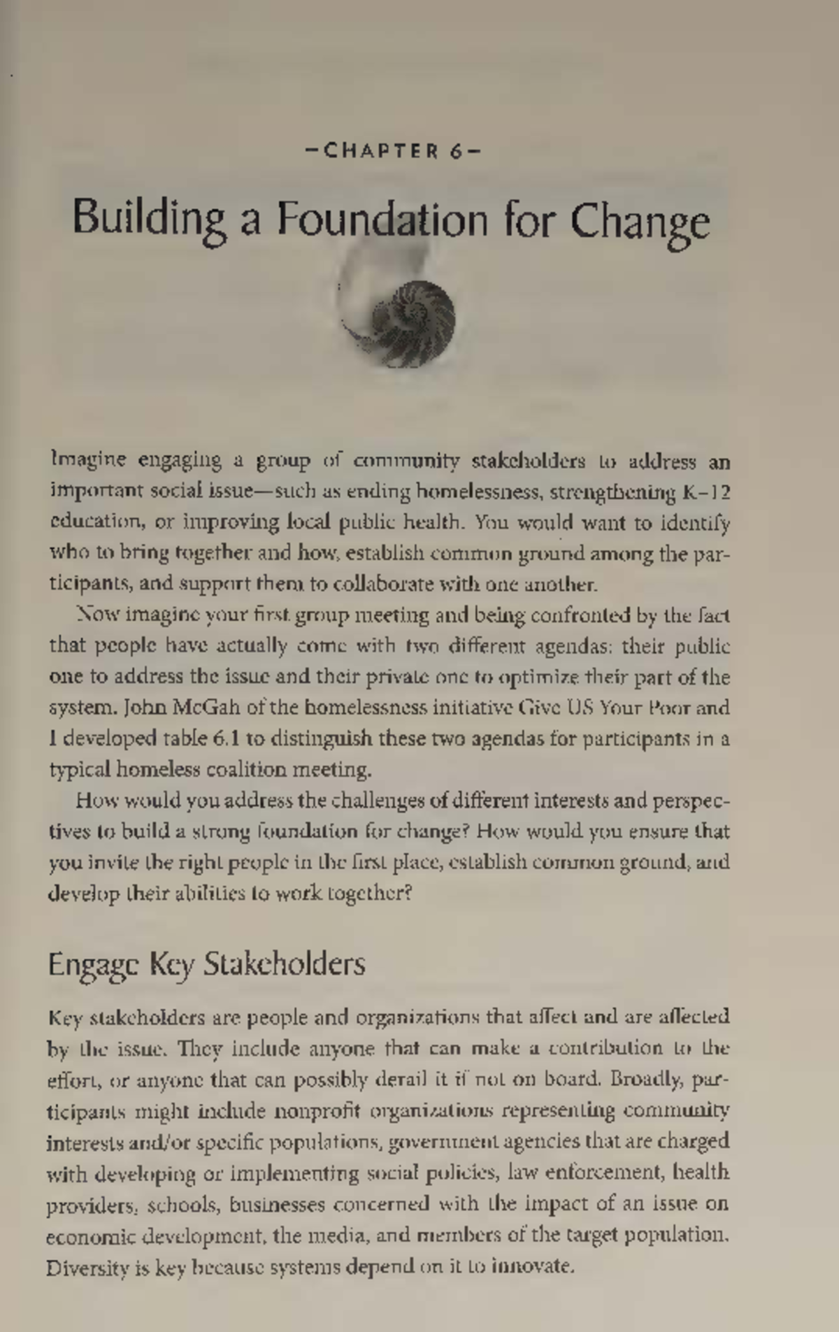 AHSC 270 Chapter 6: Building a Foundation for Change in Community ...