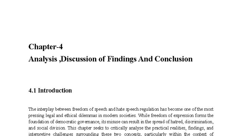 Analysis and Discussion of Freedom of Speech vs. Hate Speech Regulation ...