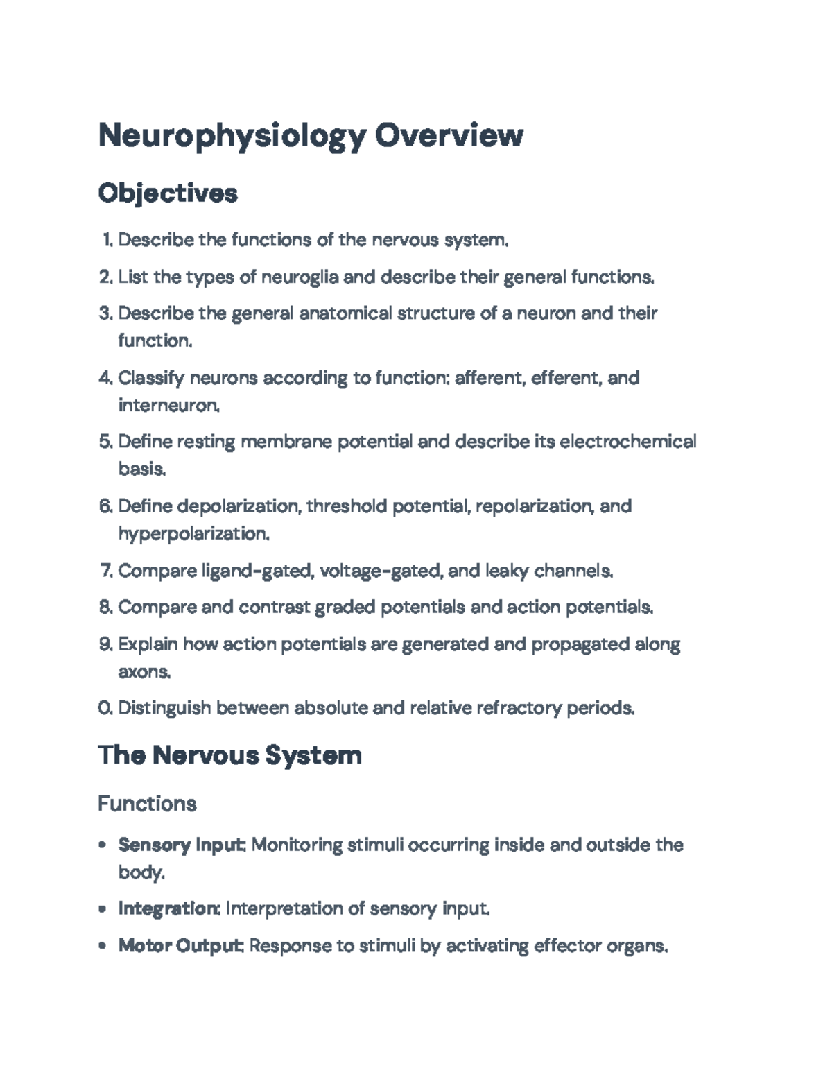 Neurophysiology Overview: Structure, Function & Membrane Potentials ...