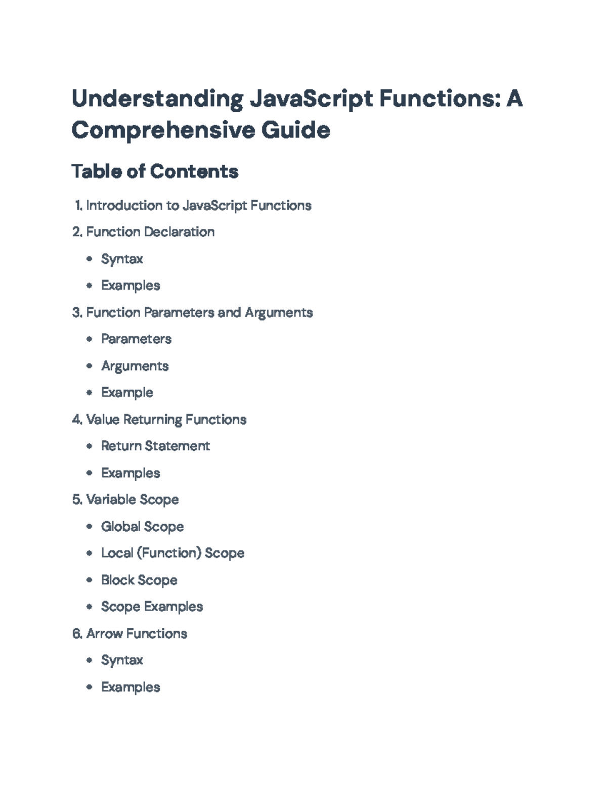 JavaScript Functions: Comprehensive Guide for CS101 Students - Studocu