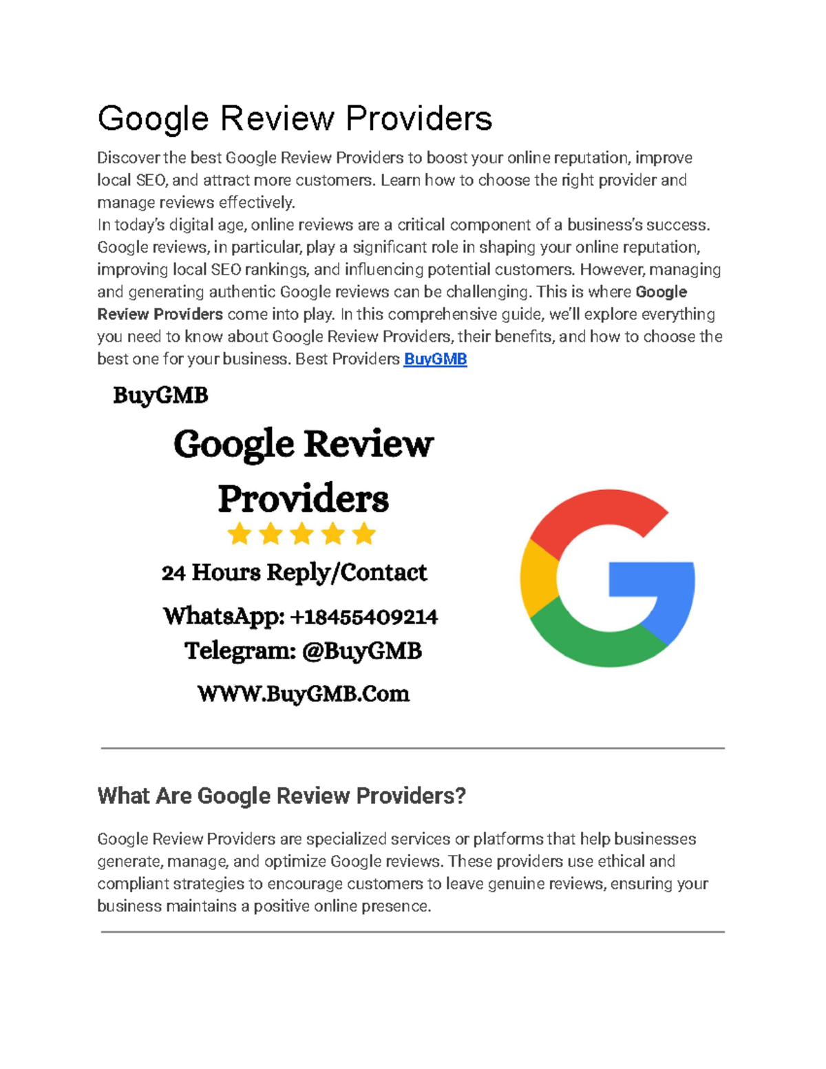 Google Review Providers - Learn how to choose the right provider and ...
