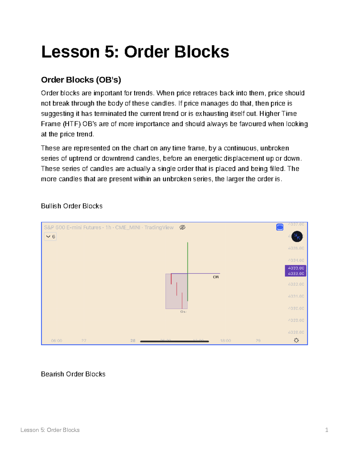 Lesson 5 Order Blocks - ICT/SMC basic concepts Notes - Lesson 5: Order ...