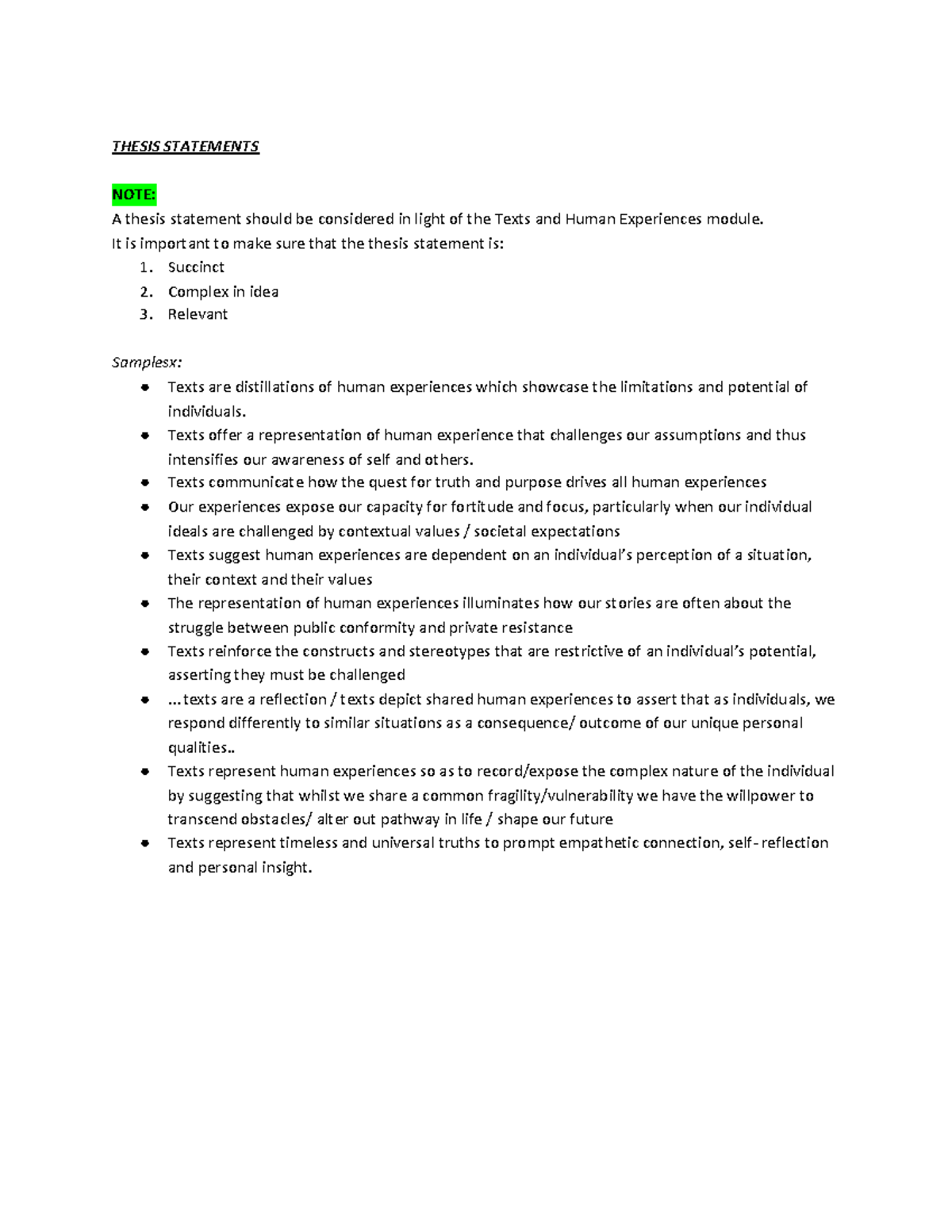 Billy Elliot Film Study Notes: Texts and Human Experiences Analysis ...