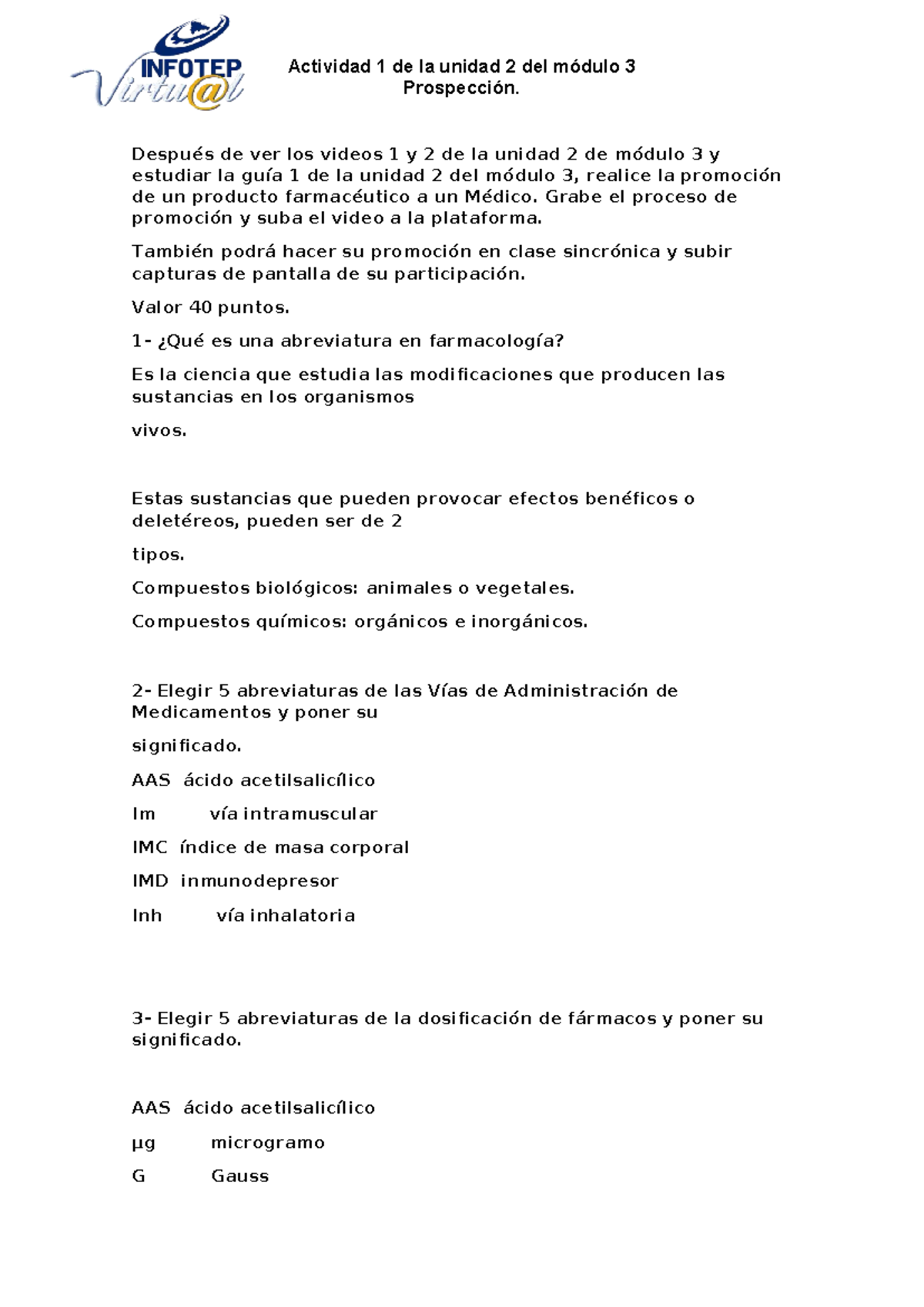 Actividad 1 de la unidad 2. del modulo 3 - Actividad 1 de la unidad 2 ...