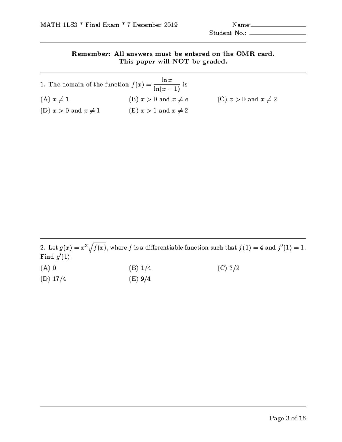 MATH 1LS3 Fall 2024 - Test 3 Study Notes and Key Concepts - Studocu