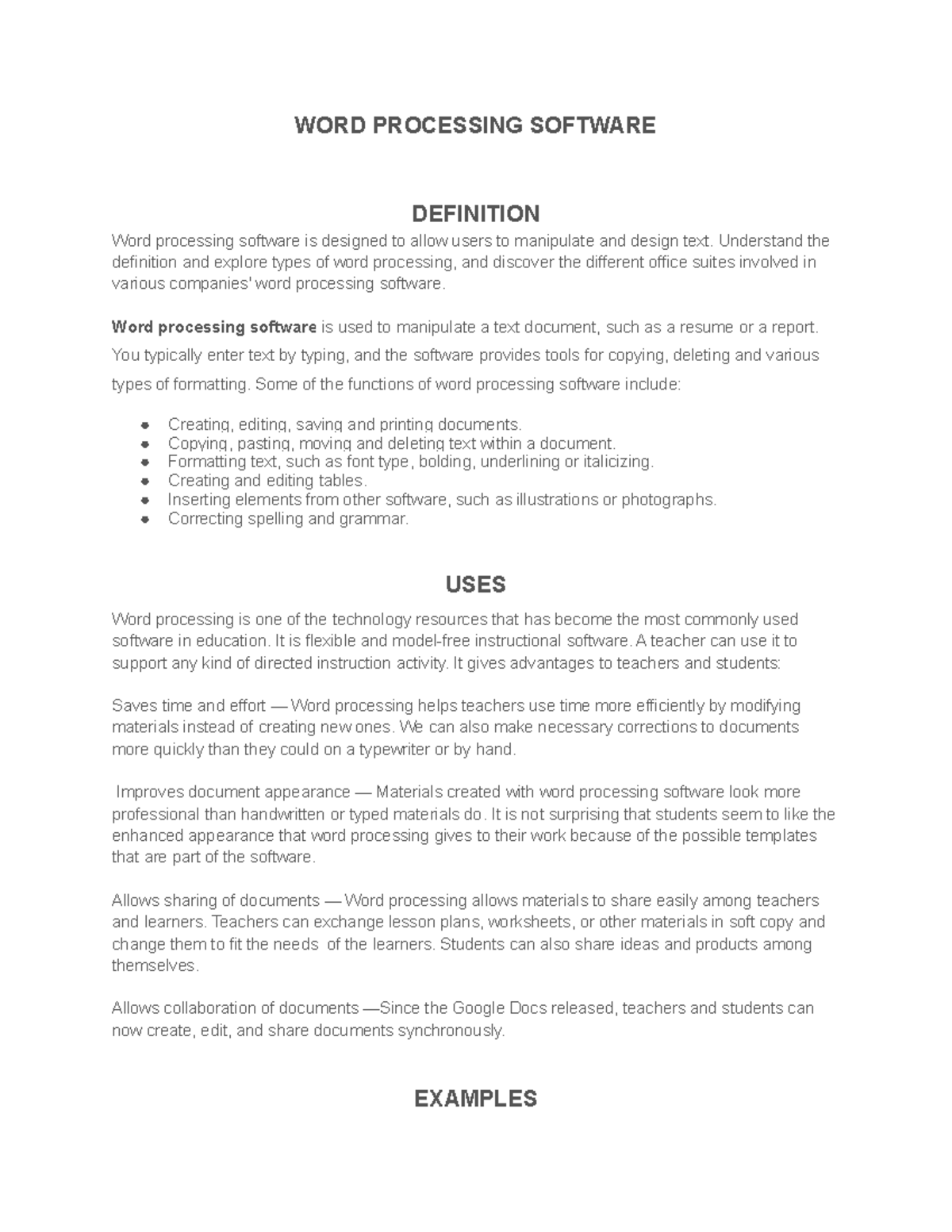 Understanding WORD Processing Software: Features, Uses, and Examples ...