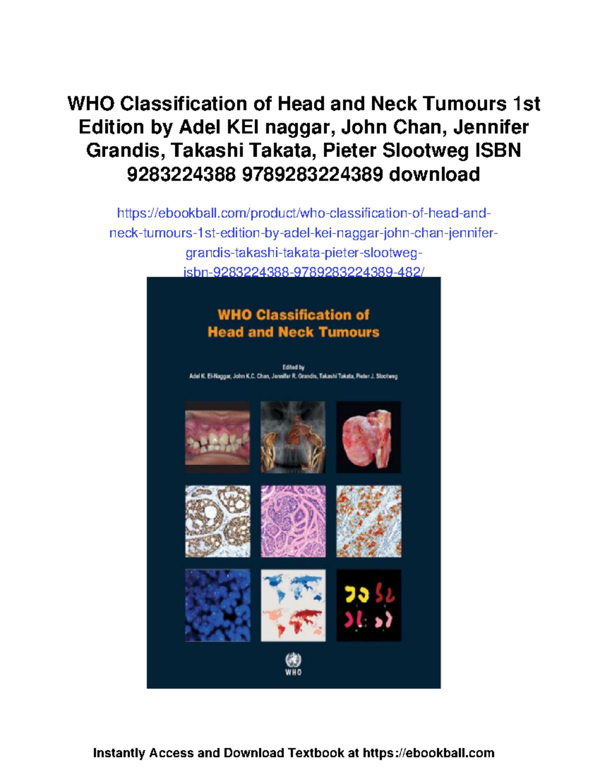 WHO classification of head and neck tumours 1st edition notes - Studocu