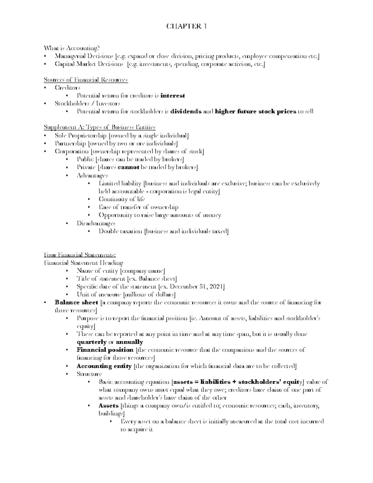 Accounting Fundamentals - Chapter 1 Overview and Key Concepts - Studocu