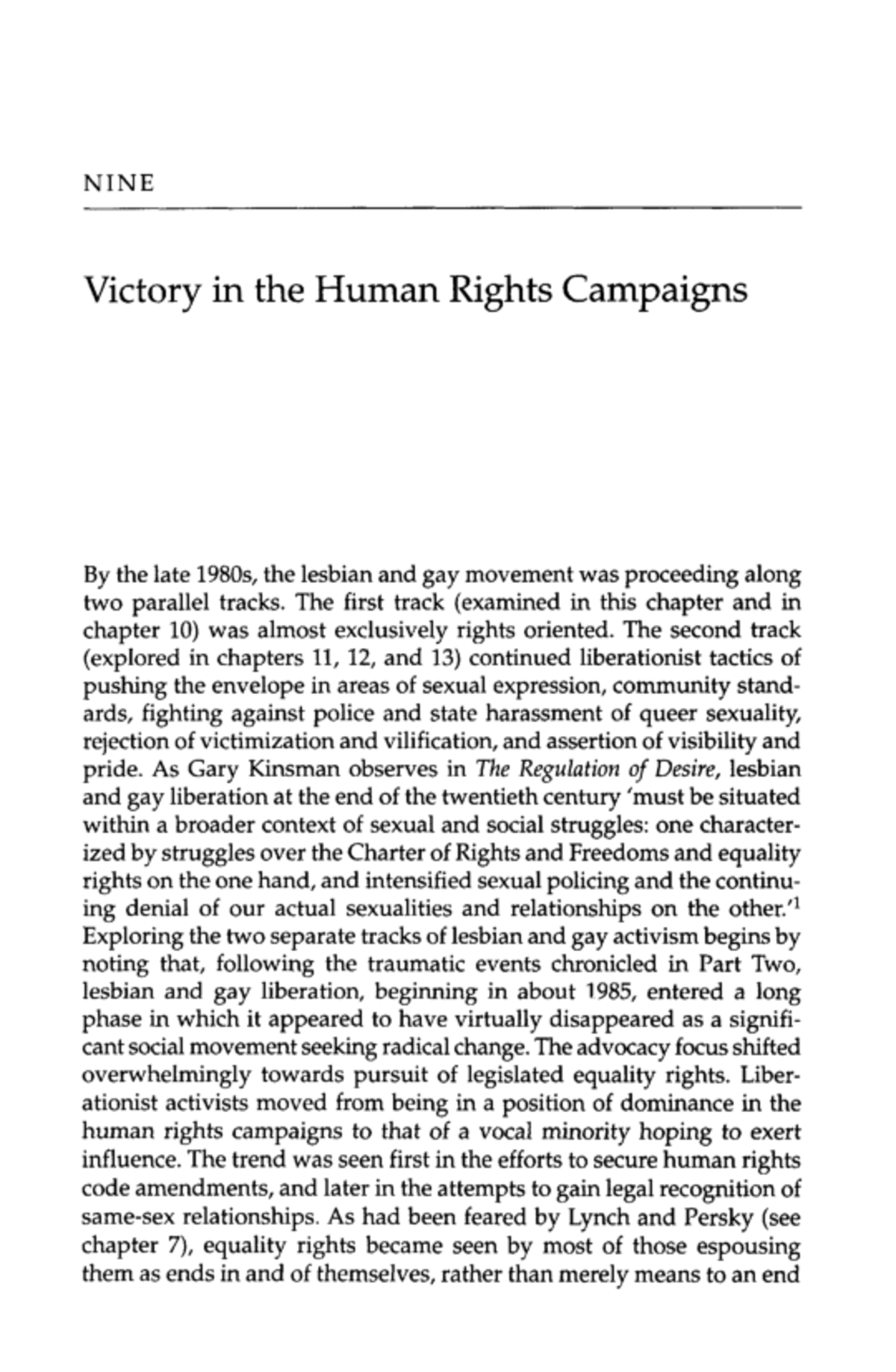 Warner - victory in the human rights campaigns - full chapter - N I N E ...