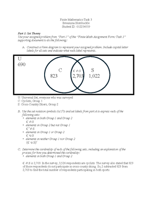 Finite Mathematics QTT2 Task 3 Analysis and Summary - Studocu