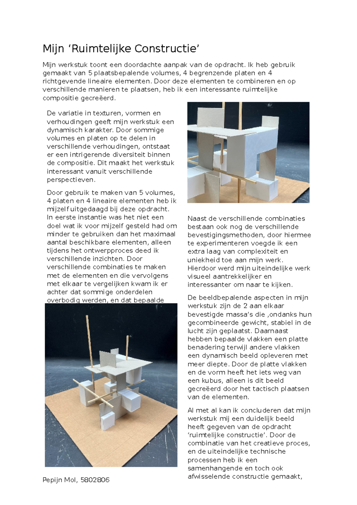 OV2 Vormstudie Reflectie: Dynamische Ruimtelijke Constructie - Studeersnel