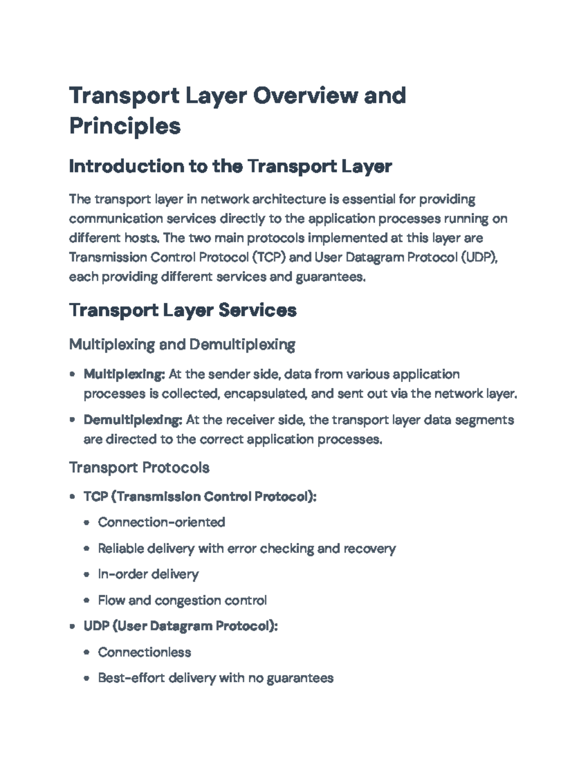 Transport Layer Overview: TCP vs. UDP Principles & Functions ...