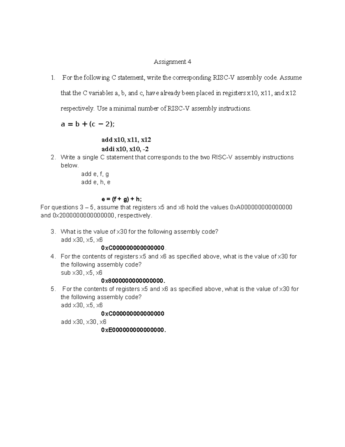 Assignment 4: C to Assembly Code Translation and Analysis - Studocu