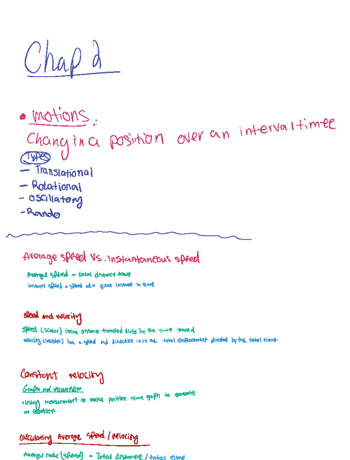 Chap 2 notes - very good - Chad notions Chang in a position over an ...