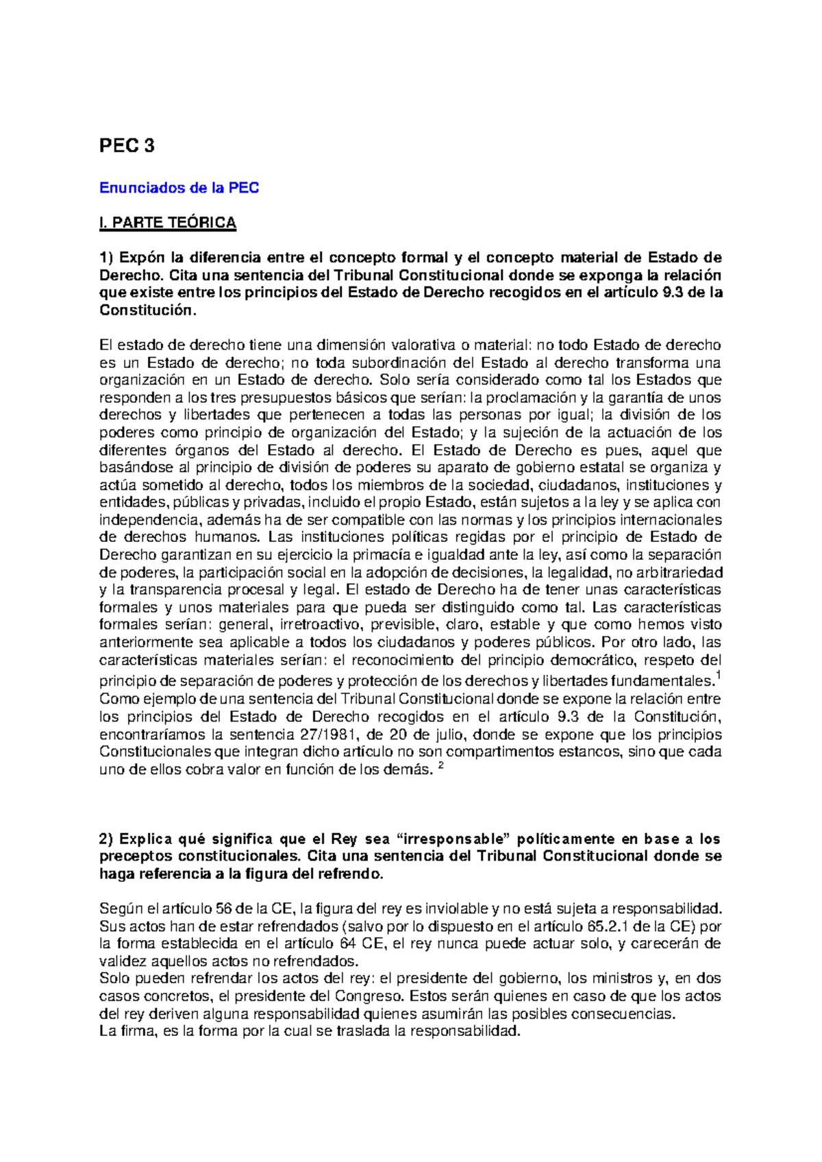 Pec3 sistema constitucional, Nota A - Sistema Constitucional Español ...