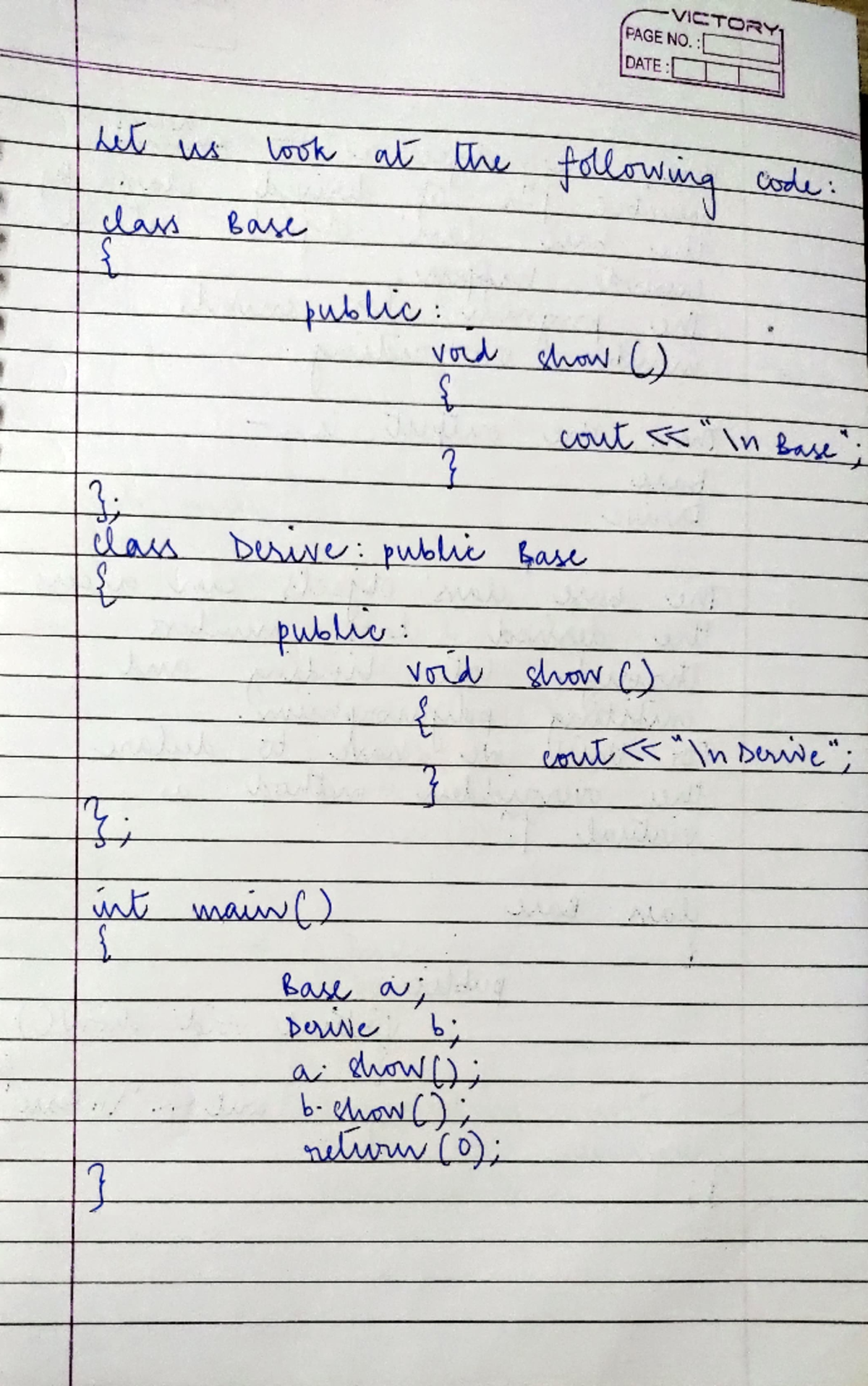 C++5 - Practical Questions on Polymorphism and Exception Handling - Studocu