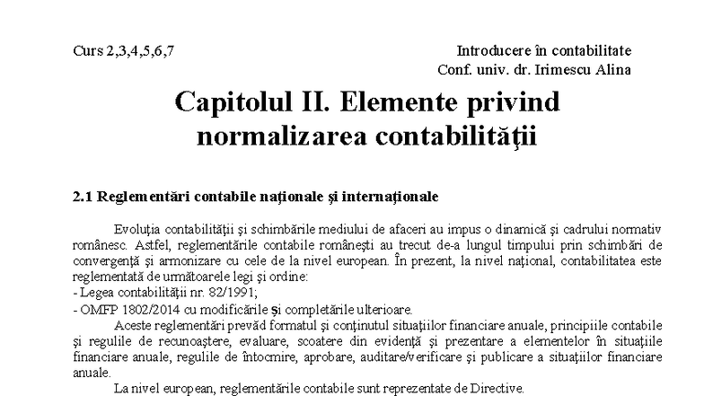 Curs 2-7: Elemente de Normalizare în Contabilitate - Conf. univ. dr ...