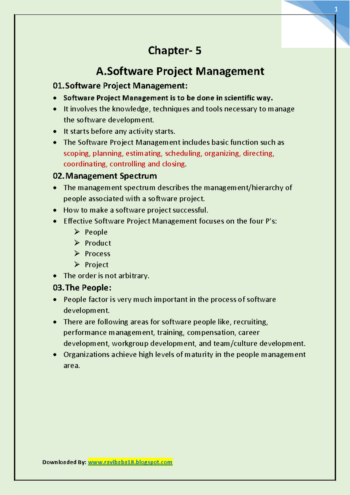 17. Ravindra Babasaheb Nagare SEN Project Management Chapter 5 Notes ...