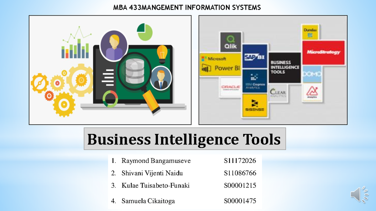 Business Intelligence Tools Overview - MIS 433 Management Systems - Studocu