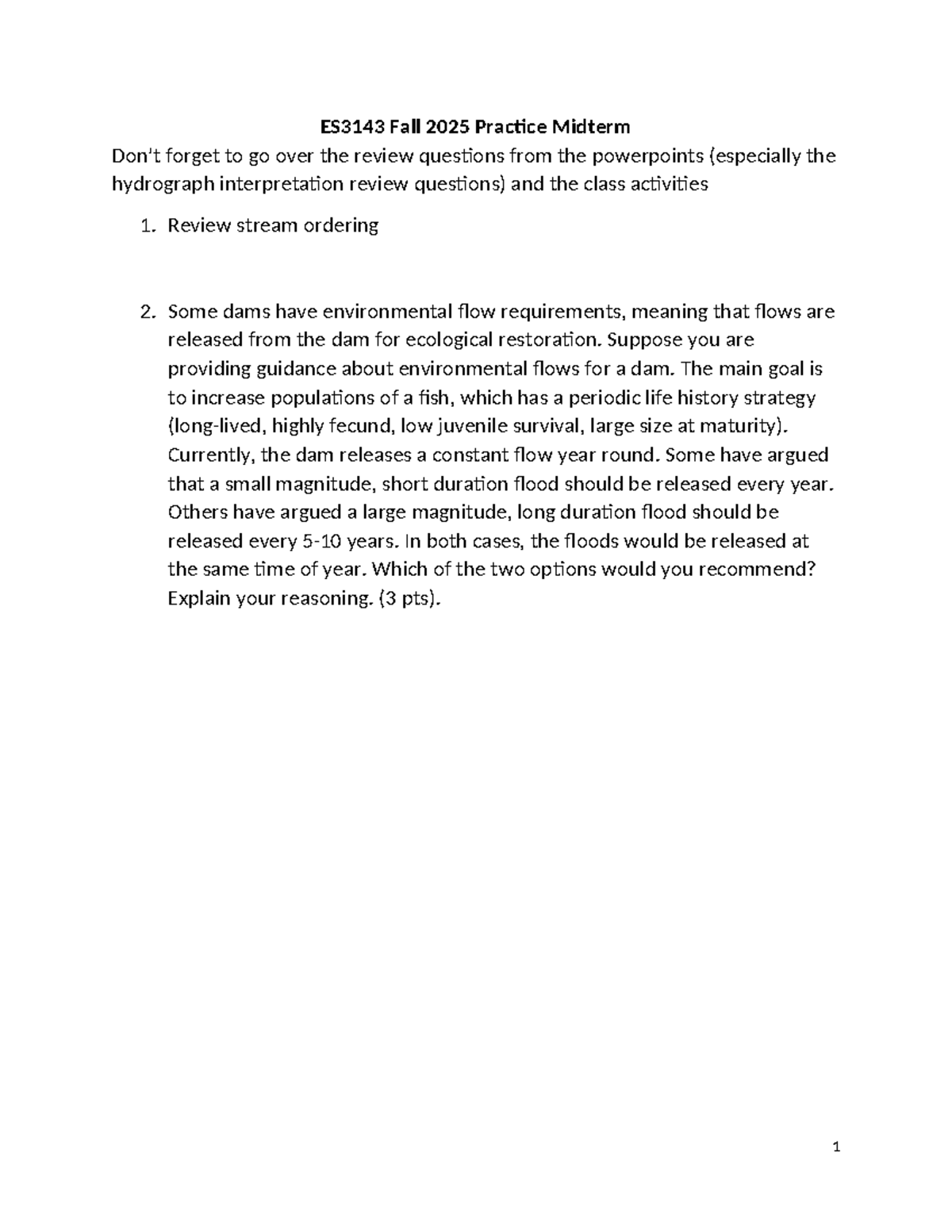 ES3143 Fall 2025 Practice Midterm Review: Flow Analysis & Questions ...