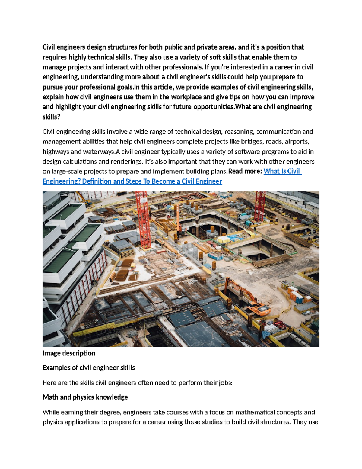 Civil Engineering Skills: Essential Competencies for Success - Studocu