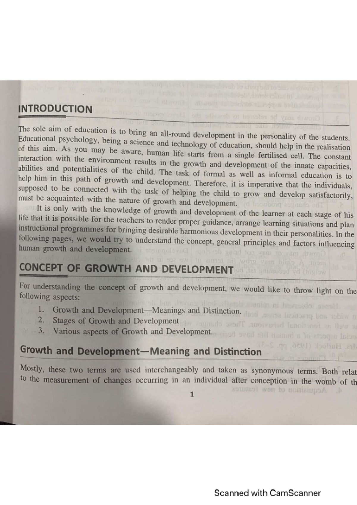 Growth & Development: Meaning & Principles (EDU 101) - Studocu