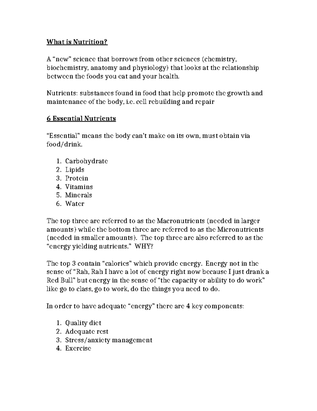 Introduction to Nutrition: Understanding Nutrients and Their Impact ...