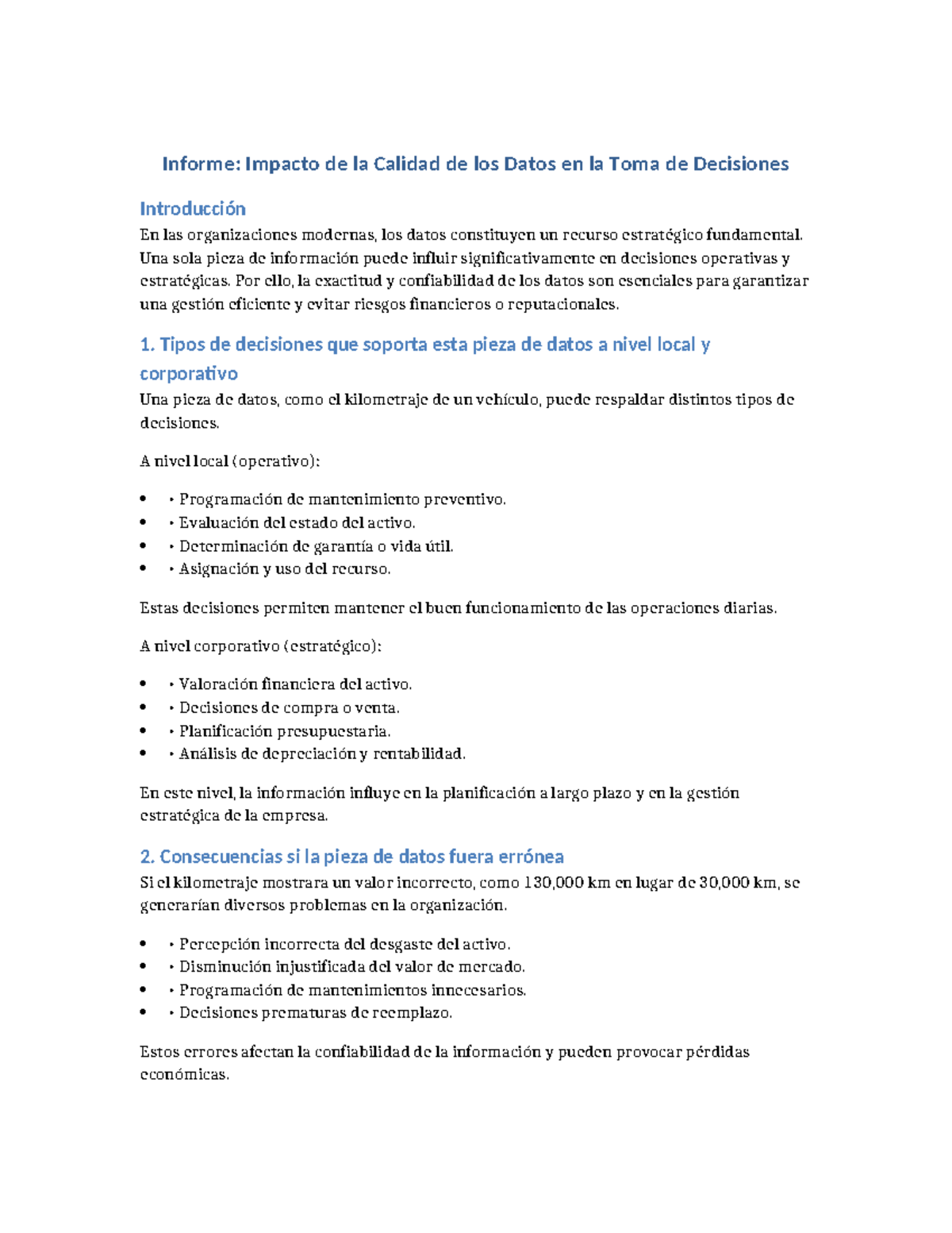 Informe: Impacto de la Calidad de los Datos en Decisiones Estratégicas ...