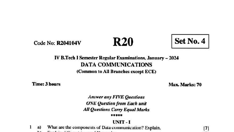 R204104V Data Communications Exam Paper - January 2024 - Studocu