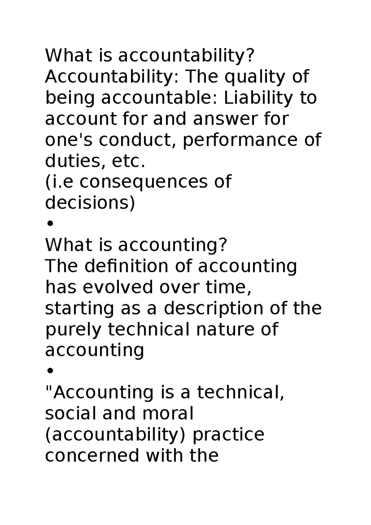 AAA Exam Notes: Understanding Accountability and Accounting Principles ...
