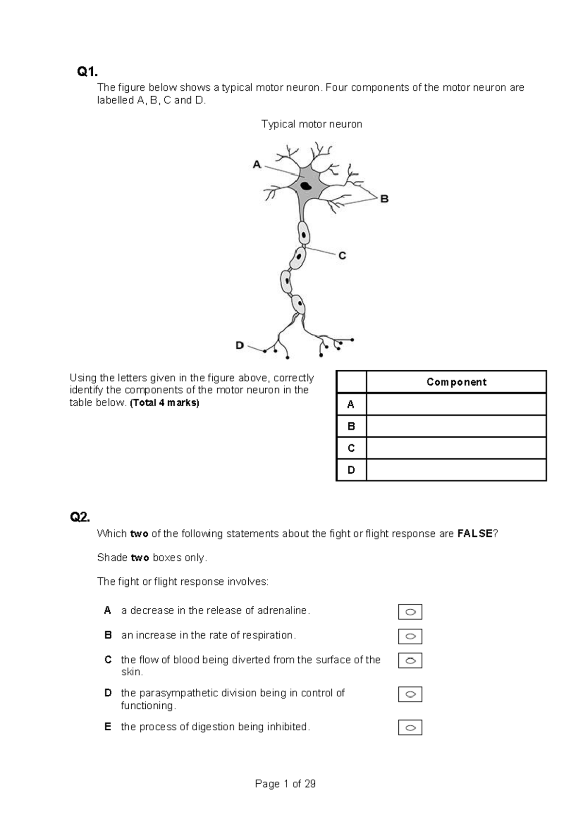 Biopsych A-Level Exam Questions and Answers - Studocu