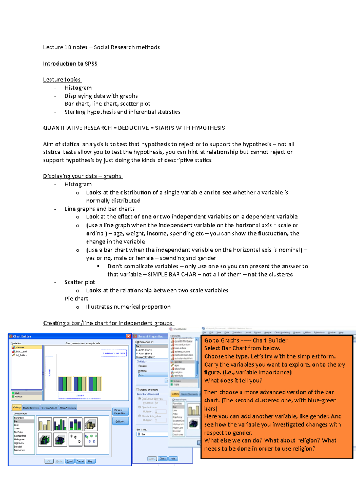SPSS Lecture Notes: Interpreting Descriptive Stats - Week 10 - Studocu