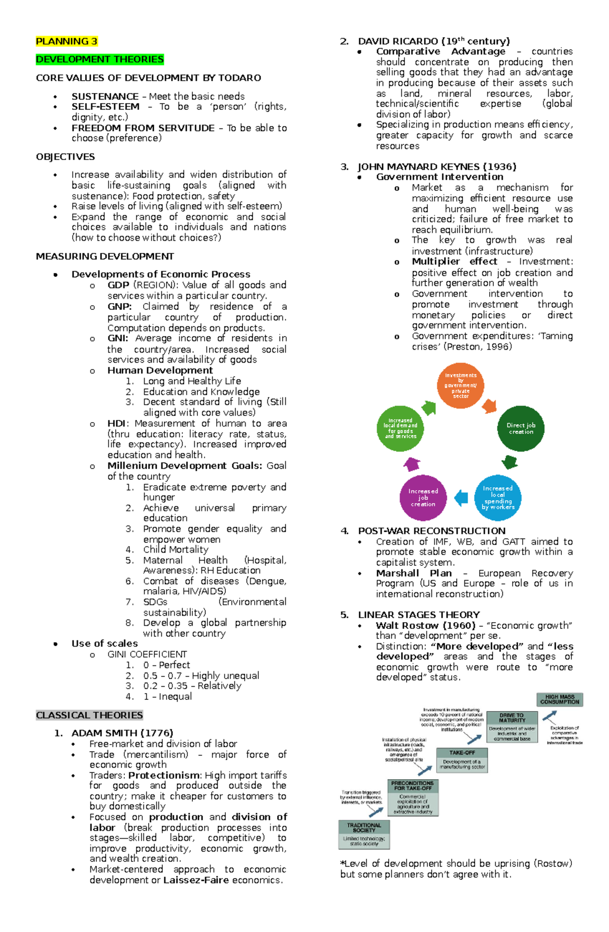 Planning 3 - Midterm Notes - PLANNING 3 DEVELOPMENT THEORIES CORE ...