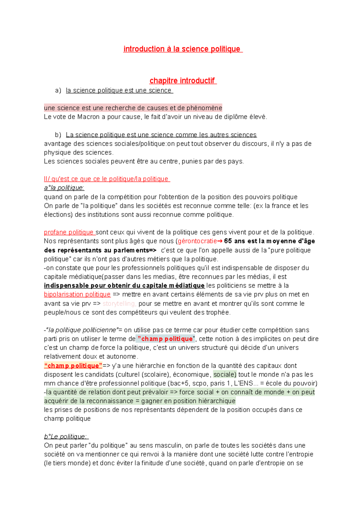 Introduction à la science politique - Chapitre 1 : Concepts et enjeux ...