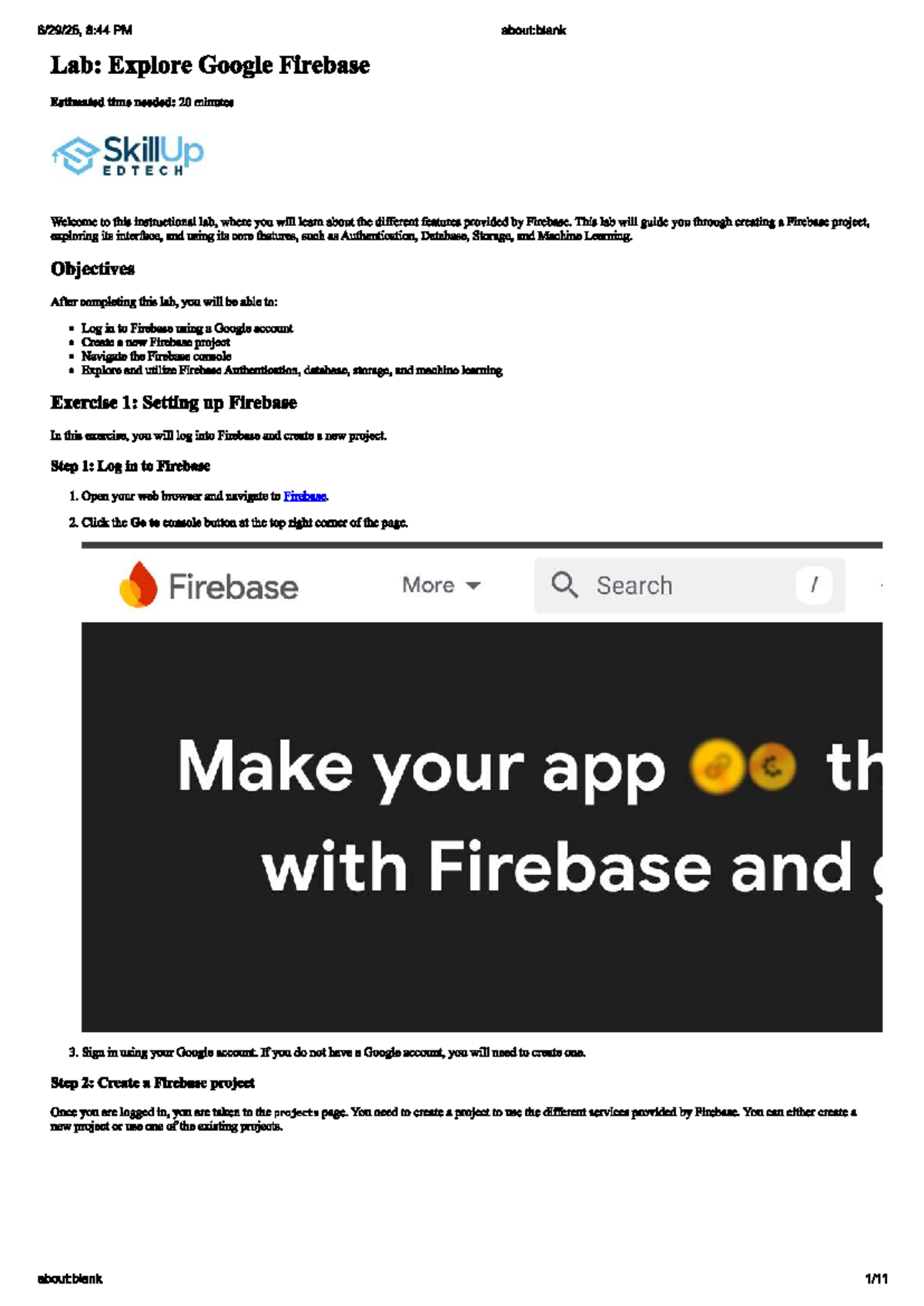 Google Firebase Lab: Exploring Core Features and Setup (IS 101) - Studocu