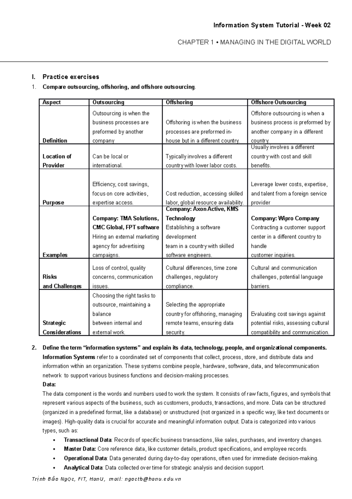 Week 02 EIS Tutorial 01: Managing Digital Information Systems - Studocu