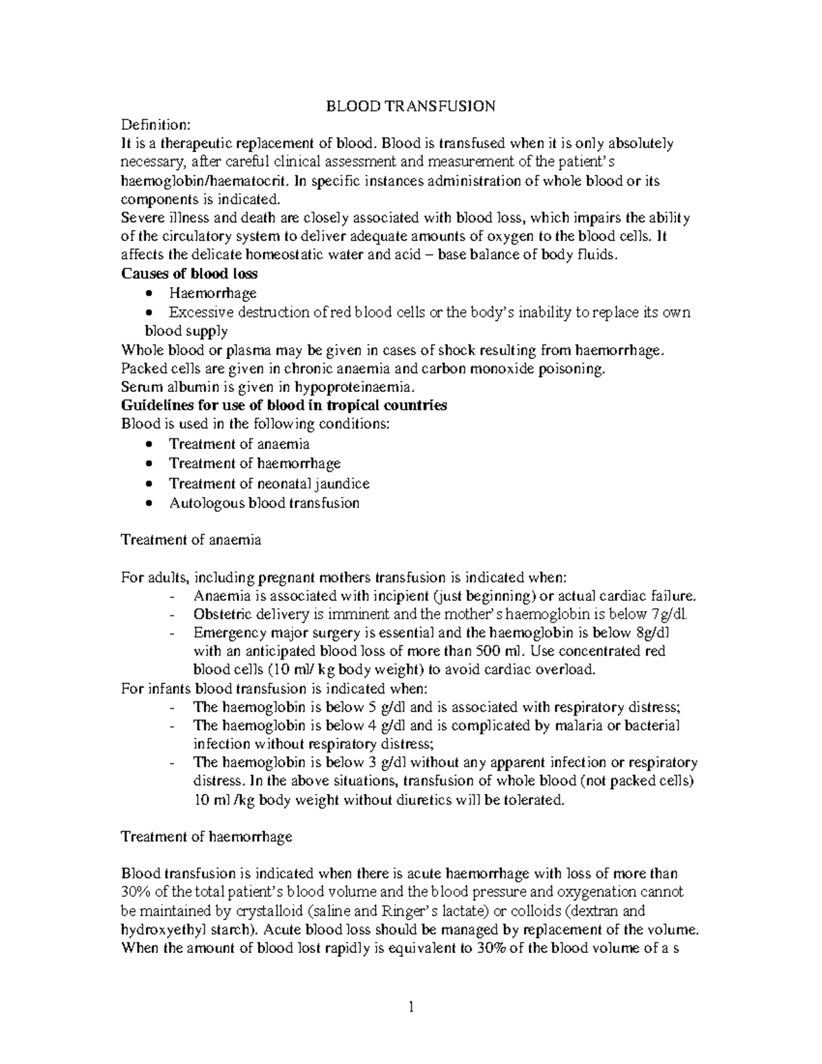 Blood Transfusion: Clinical Guidelines and Antigen-Antibody Reactions ...