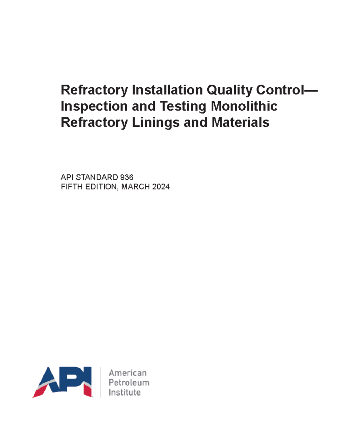 API 936 - Refractory Installation QC: Inspection & Testing Guidelines ...