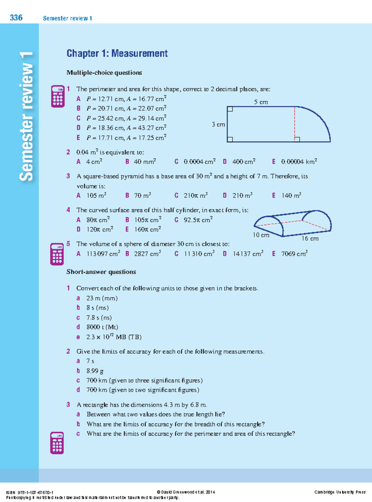 Cambridge MATH 336 Semester Review 1: Measurement & Probability ...