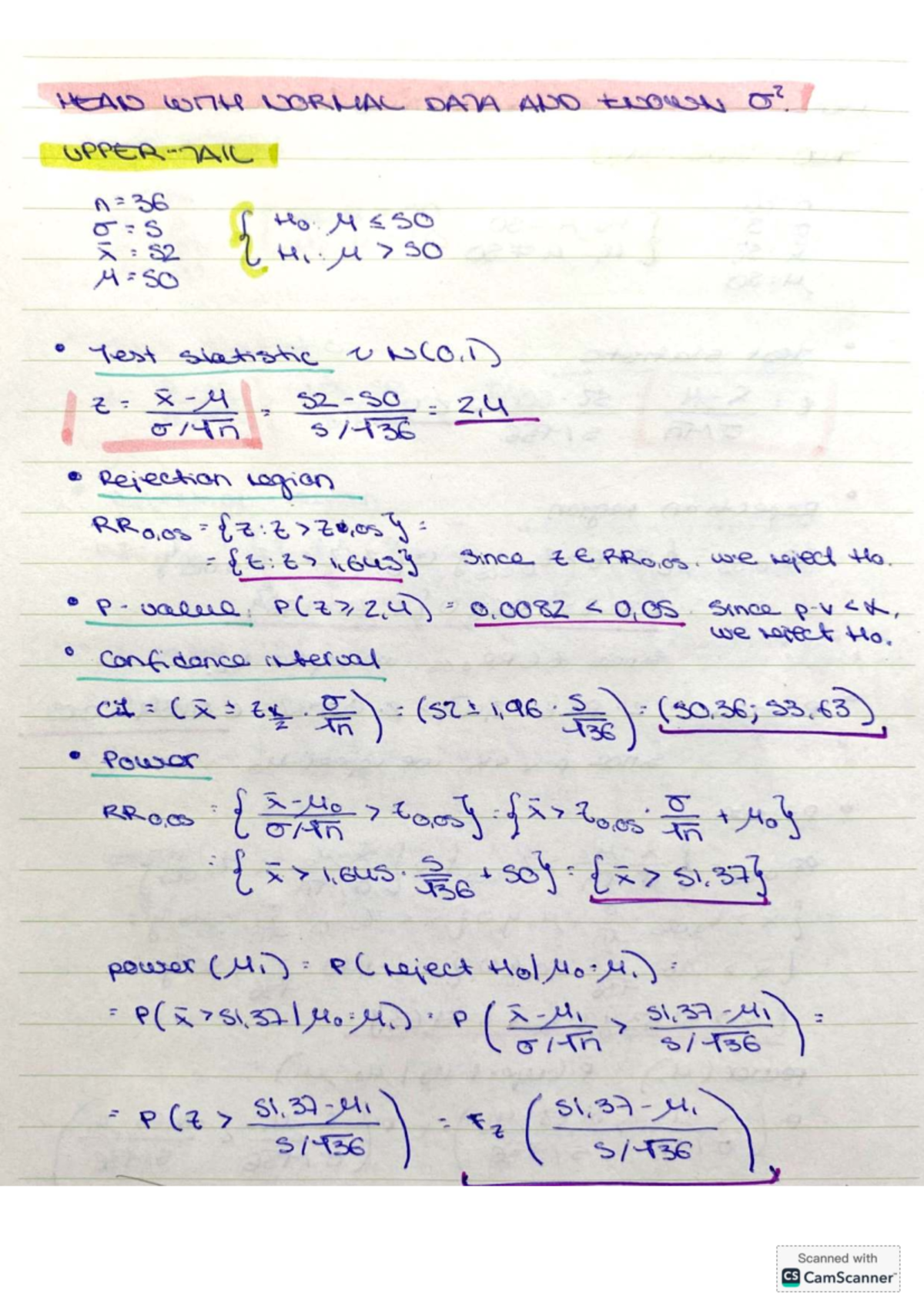 Statistics II c1 + c2 Exercises: Test Statistics and Power Analysis ...
