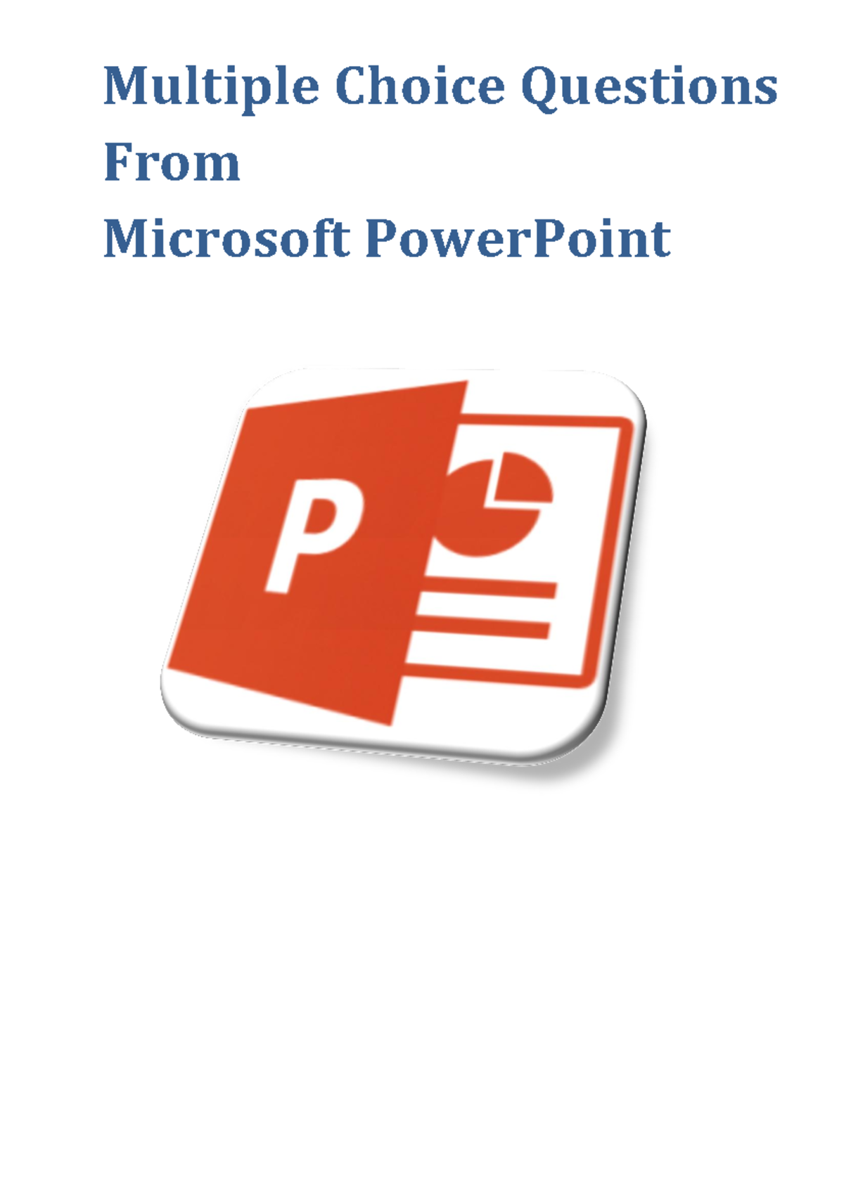 10-Power Point MCQs Print - Multiple Choice Questions From Microsoft ...