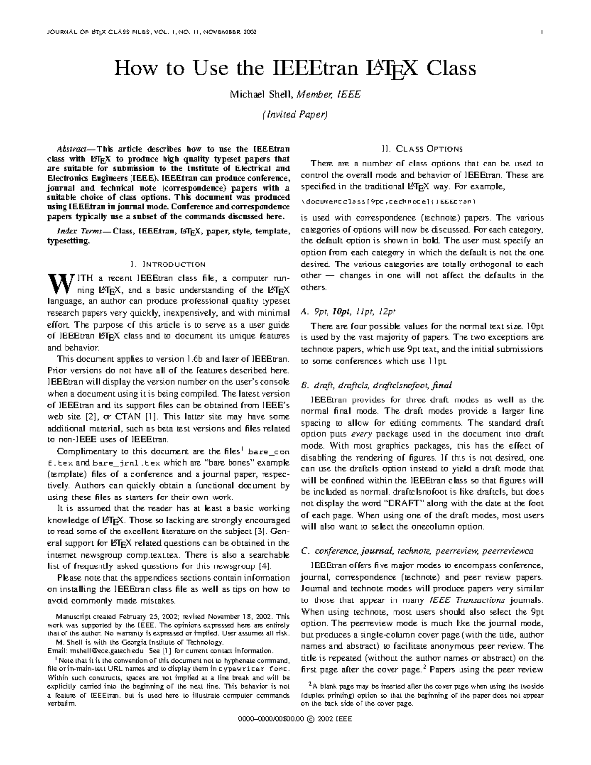 IEEEtran Class Usage Guide: Typesetting with LaTeX - Studocu
