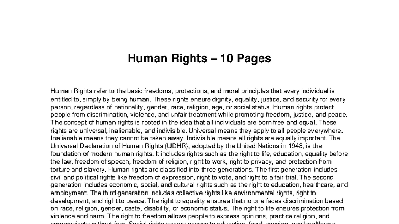 Human Rights 10 Pages - computer science - Human Rights – 10 Pages ...